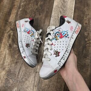 Y2K Ecko Red Tattoo Print Sneakers Studded Low Top Women's 6 Mcbling  Leather